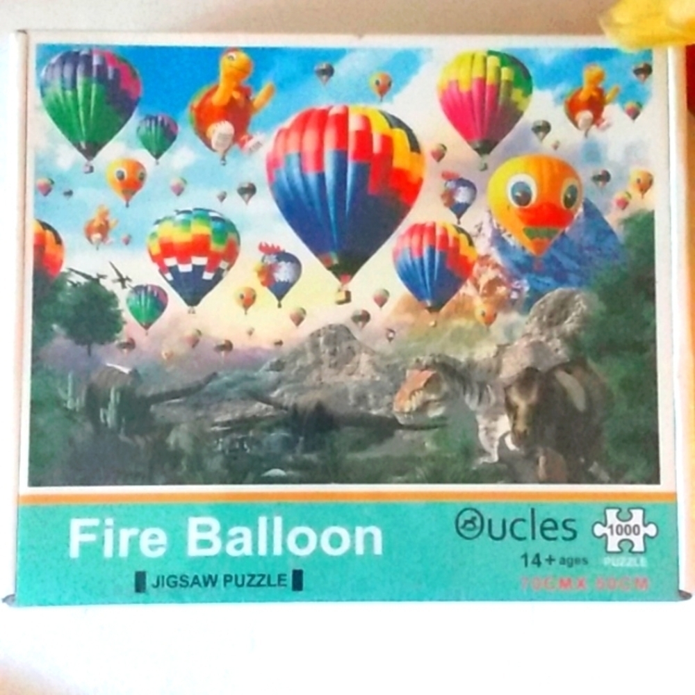 HOT AIR FIRE BALLOONS DINOSAURS JIGSAW PUZZLE 1000 PIECES AGES 14 OVER NWT
